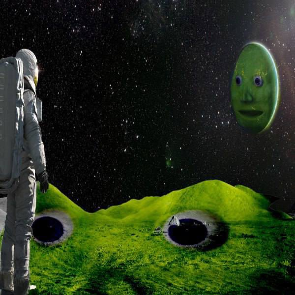 Liem moon landscape with an astronaut